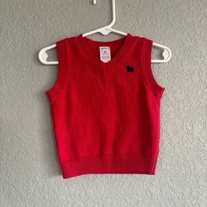 Carters boys 6 month Sweater Vest solid Red V-Neck